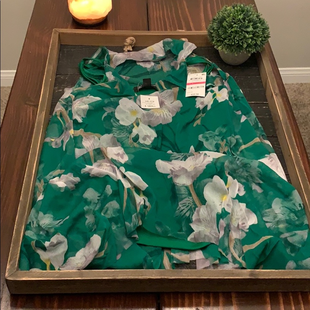Blouse with camisole attached
